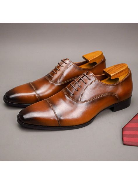 Classic Men's Formal Oxfords | Comfortable Leather Lace-Up Shoes | Non-Slip, Wear-Resistant Sole | For Business & Weddings Brown     Plain Handmade Shoes,Oxfords & Derby Shoes,Dress Boots   Men Shoes, size features are:Bust: ,Length: ,Sleeve Length: Dress Boots Men, Brown Plain, Gents Shoes, Mens Dress Boots, Dress Boots, Mens Formal, Shoes Dress, Derby Shoes, Men Shoes Size