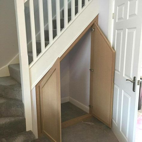 #makeover #stairsdesign #renovation Creating Under Stair Storage, Under Stairs Cupboard Doors, Understairs Cupboard Door, Under Stairs Door Ideas, Small Understairs Cupboard, Under Stairs Doors, Small Under Stairs Storage, Under Stairs Cupboard Storage, Cupboard Under Stairs