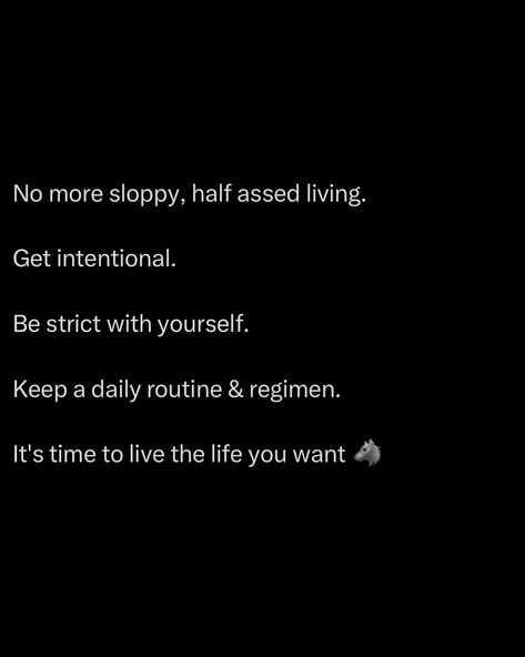 Enough with the aimless drifting, the lazy excuses, the half assed efforts. It’s time to get intentional. You’re not here to coast, you’re here to conquer. Discipline isn’t a punishment, it’s a weapon ☝️ @alphareflections #success #laziness #stoicism #money #discipline Excuses Quotes, Comfort Words, Working On Me, Value Quotes, Life Rules, Self Confidence Tips, Get My Life Together, Strong Quotes, Motivational Quotes For Life