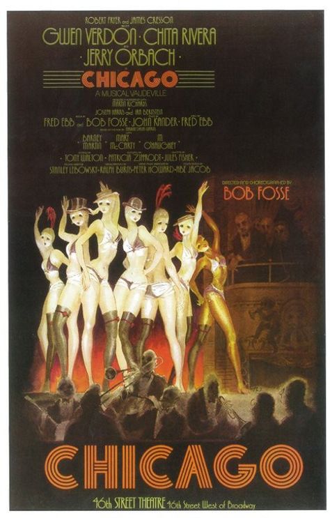 Chicago 11x17 Broadway Show Poster (1975) Broadway Musicals Posters, Gwen Verdon, Cell Block Tango, Chicago Broadway, Musical Theatre Posters, Chicago The Musical, Musical Posters, Jerry Orbach, Chicago Musical