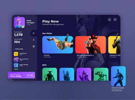 Gaming Dashboard, Game Dashboard, Vr Ui, Login Page Design, Unique Website Design, Ui Design Dashboard, App Interface Design, Ui Design Website, Game Streaming