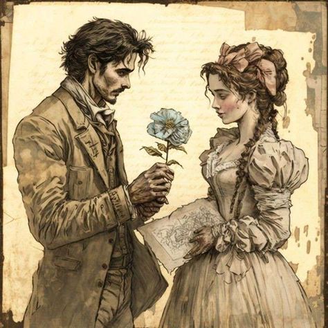 Pose Reference Romantic, Victorian Aesthetic Drawing, Steampunk Romance Aesthetic, Romantic Victorian Aesthetic, Victorian Romance Aesthetic, Regency Romance Aesthetic, Victorian Sketches, Regency Couple, Steampunk Photography