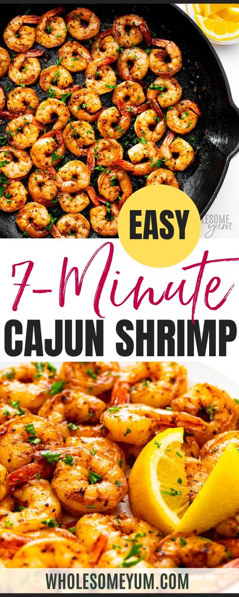 Cajun ShrimpCoconut Shrimp Lemon Garlic Shrimp Greek Shrimp Bacon Wrapped Shrimp  - Love seafood and Cajun cuisine? Get ready to jazz up your dinner routine with my latest creation: a mouthwatering Cajun shrimp recipe that’s bursting with flavor and oh-so-easy. I make this when I want to give my sauteed shrimp a nice kick… a.k.a. when my kids aren’t home. 😉 Mission accomplished. And if you have my Cajun spice blend (or a store-bought version) on hand, you literally need just 4 ingredients to ma Cajun Shrimp Meal Prep, Cajun Sauteed Shrimp, Cajun Lemon Pepper Garlic Butter Sauce, Shrimp Recipes Sauteed, Healthy Sauteed Shrimp, Best Sauteed Shrimp Recipe, Best Way To Season Shrimp, Grilled Shrimp On Stove, Chicken And Shrimp Crockpot Recipes