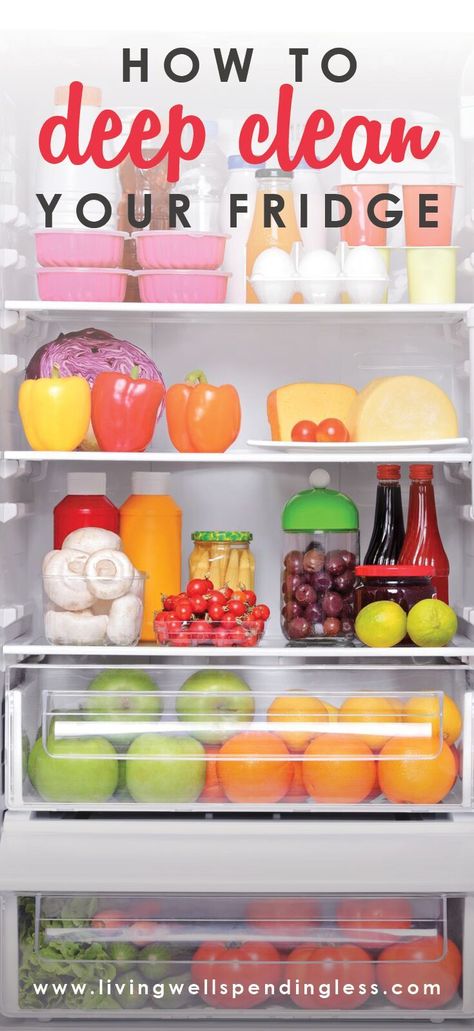 Organization Fridge, Healthy Fridge, Organizing Life, Clean Refrigerator, Clean Fridge, Deep Cleaning Tips, Fridge Organization, Cleaning Recipes, Cleaning Ideas