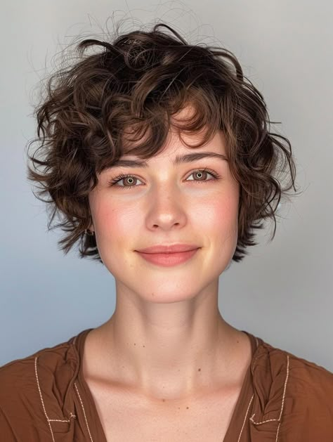 Pixie Cut for Wavy Hair: Effortlessly Chic Styles and Tips for Perfect Maintenance Shaggy Curly Pixie Haircut, "bixie" Haircut Curly, Short Wavy Hair For Round Face, "bixie" Haircut Wavy, Wavy Hair Pixie Cut, Very Short Wavy Hair, Wavy Hair Haircut Ideas, Haircuts For Wavy Hair Short, Short Haircut For Round Faces