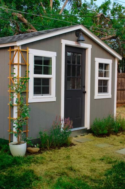 Wish your home had the square footage for an office, a craft space or a gym? With a little creativity, you can turn a simple shed into an extra room. Get ideas from these stylish, functional backyard spaces. Xeriscape Backyard, Tuff Shed Cabin, Tuff Sheds, Cosmetology Ideas, Sheds Ideas, Cottage Studio, Shed Makeover, Office Shed, Workshop Diy