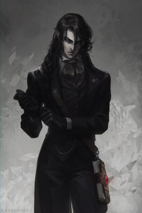 Dnd Gothic, Dnd Bounty Hunter Character Design, Vampire Wizard, Elf Necromancer, Eldritch Horror Oc Male, Male Concept Art, Vampire Male Art, Dnd Vampire Character, Dnd Vampire Art