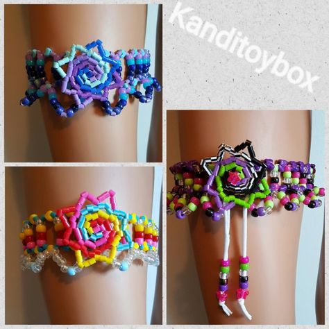 Kandi Garter, Kandi Bag, Kandi Projects, Loom Bands Tutorial, Clown Core, Kandi Inspo, Diy Kandi Bracelets, Pony Bead Crafts, Diy Kandi