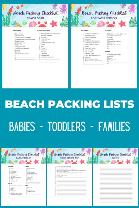 Beach Packing Checklist, Baby Packing List, Beach Packing List, Toddler Beach, Baby Play Activities, All About Pregnancy, Beach Packing, Packing Checklist, Organized Mom