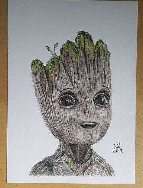 Groot Guardians Of The Galaxy, Drawing Baby, Groot Guardians, Baby Groot, Guardians Of The Galaxy, The Galaxy, Original Drawing, Avengers