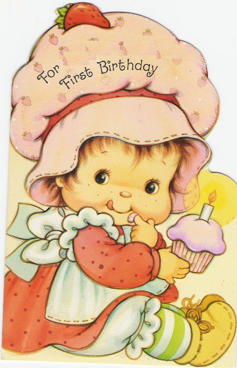 Baby Birthday Food, Craft Birthday Cards, Strawberry Shortcake Art, Baby Strawberry Shortcake, Strawberry Shortcake Baby, Sweets Ideas, Vintage Strawberry Shortcake Dolls, Strawberry Shortcake Cartoon, Strawberry Shortcake Birthday