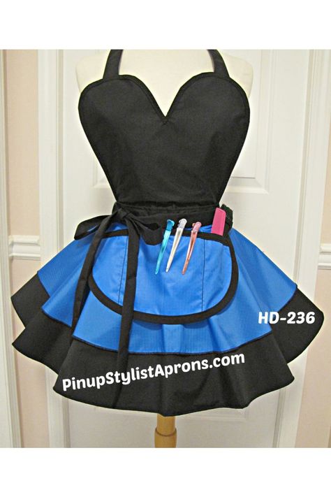 Cosmetology Outfits, Black Hairstylist, Hair Stylist Apron, Hairdresser Apron, Pinup Apron, Hairstylist Apron, Flirty Aprons, Stylists Aprons, Hostess Apron