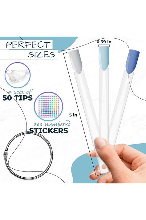 200 Tips Nail Polish Swatch Sticks with Number Stickers Accessories Illustration, Fashion Accessories Illustration, Number Stickers, Nail Tips, Beauty And Personal Care, Nail Polish, Personal Care, Fashion Accessories, Nails