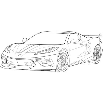 Corvette sketch Corvette Stingray Drawing, Corvette C8 Drawing, Corvette Drawing Easy, Corvette Painting, Corvette Drawing, Car Drawing Sketches, Simple Car Drawing, Corvette Art, Kawaii Cat Drawing