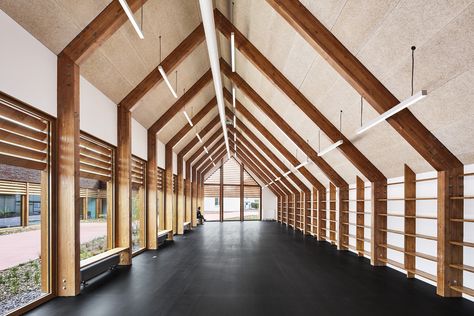 Gallery of Gonzague Saint Bris Social and Cultural Center / Lemoal Lemoal Architectes - 7 Mass Timber, Architecture Today, Terracotta Roof, Tile Cladding, Community Centre, Wooden Structure, Structure Architecture, Cultural Architecture, Wood Structure