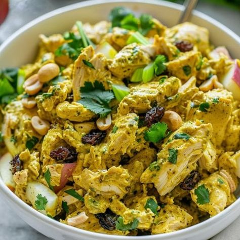 Curry Chicken Salad Chicken Salad Curry Recipe, Curry Chicken Salad With Cranberries, Curry Chicken Pasta Salad, Whole Foods Curry Chicken Salad, Best Curry Chicken Salad Recipe, Curry Chicken Salad Recipe, Low Carb Curry, Curry Dressing, Curry Salad