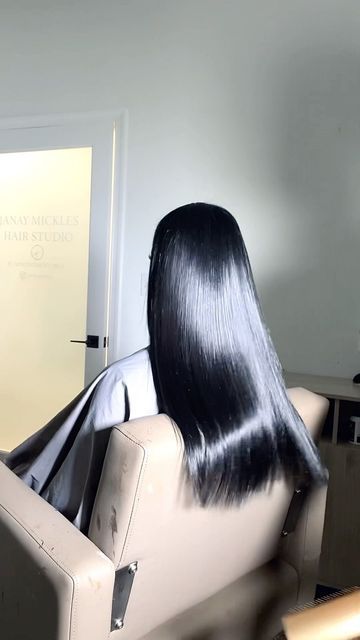 Luxury Hair Extensions✨ on Instagram: "Silk Press + Jet Black Color + Trim 🖤 #silkpress #jetblackhair #757hairstylist" Natural Straight Hair, Luxury Hair Extensions, Long Shiny Hair, Jet Black Color, Jet Black Hair, Hair Trim, Luscious Hair, Silk Press, Silk Hair