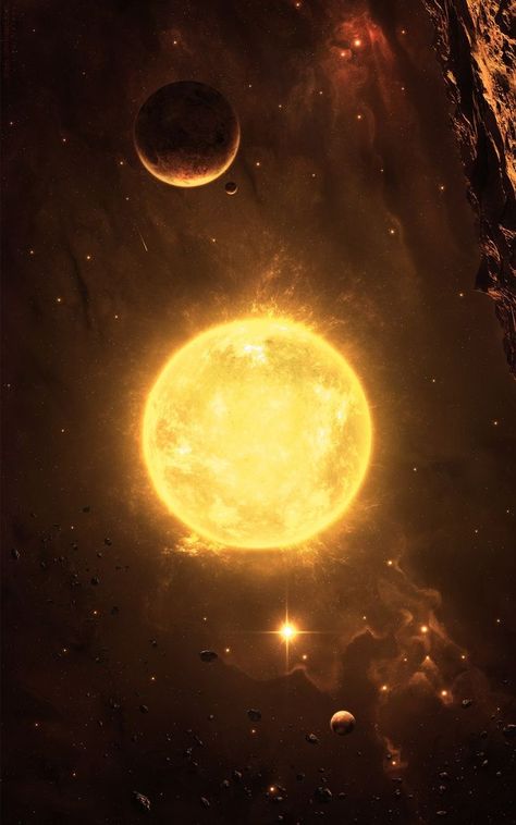 Sun Space Aesthetic, Sun Planet Aesthetic, Sun And Planets, Outer Space Wallpaper, Sun Space, Space Music, Sun Aesthetic, Planets Wallpaper, Space Artwork