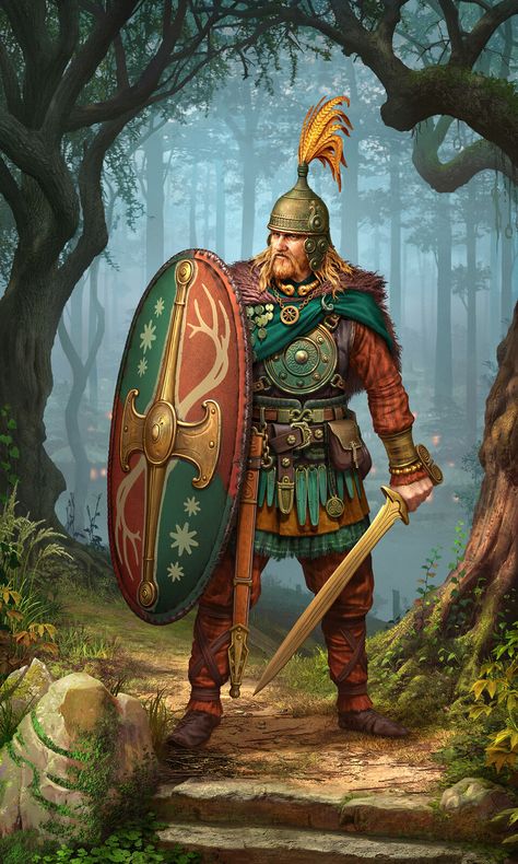 Celtic heavy infantry, Roman Zawadzki on ArtStation at https://www.artstation.com/artwork/2xN0XY Heavy Infantry, Historical Warriors, Celtic Warriors, Ancient Celts, Ancient Warfare, Dungeons And Dragons Characters, Manama, Celtic Art, Fantasy Warrior