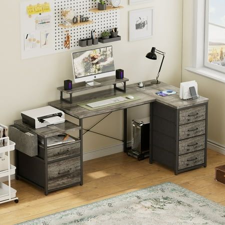 If you're planning on getting an l shaped Desk, a workstation, or one of the gaming desks, this should certainly be the best bang for the buck. It is time to give your home and office a multifunctional and nice look computer desk it deserves. The corner desk features 6 storage drawers with roomy compartments to offer extra storage space for books, artworks, magazines, office essentials and hosts, so that your desk is not cluttered with office supplies. It comes with RGB led strip lights with app and IR remote control, timing setting and music sync. You can easily select over 60,000 colors, change modes, adjust brightness and color temperature. You can also set your own unique colors to light up your life. The reversible design means it can fits into almost any space and have desk space at