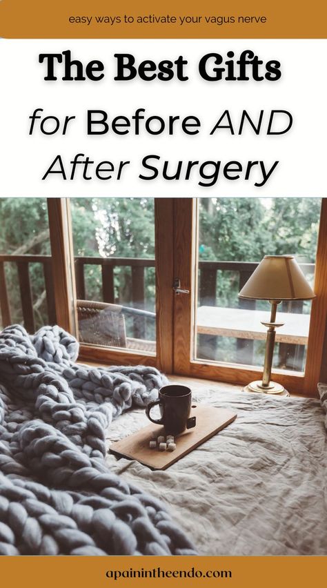 Even wonder how to get ready for surgery? This post will cover some practical considerations like what to include in your hospital bag as well as some items you might want to have on hand afterwards or that someone undergoing surgery might benefit from as a gift Post Surgery Gift, Surgery Gift, Hospital Stay, Hospital Gifts, Vagus Nerve, Post Surgery, After Surgery, Hospital Bag, Pharmacy