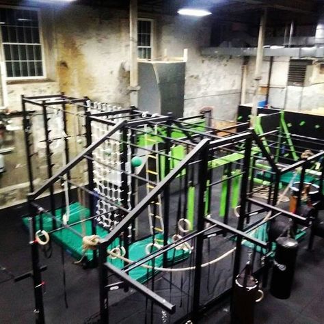 The American Ninja Warrior gym I go to called Vitality obstacle fitness in Fall river,Ma Ninja Equipment, Ninja Warrior Gym, Gym Layout, Parkour Gym, Home Gym Layout, Home Gym Mirrors, Bouldering Gym, Ninja Warrior Course, Ninja Training