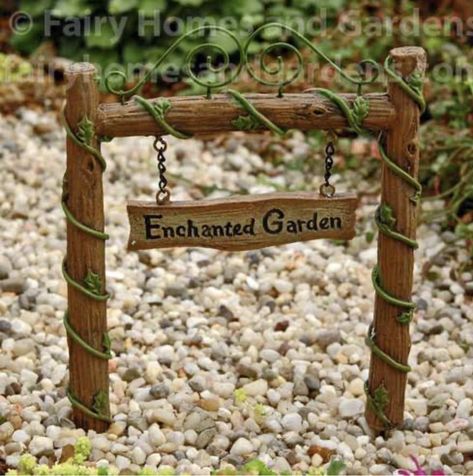 Fairy Garden Sign, Garden Archway, Vegetable Garden Planner, Fairy Garden Furniture, Enchanted Fairy, Fairy Garden Designs, Fairy Garden Crafts, Faeries Gardens, Sloped Garden