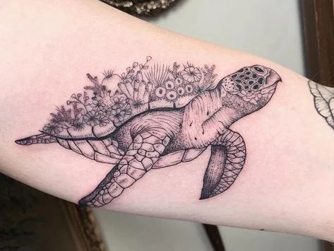 Cute Turtle Tattoo, Black And Blue Tattoo, Tortoise Tattoo, Chaos Tattoo, Sea Turtle Tattoo, Turtle Tattoo Designs, Blue Tattoo, Tattoo Cover Up, Tatuaje A Color