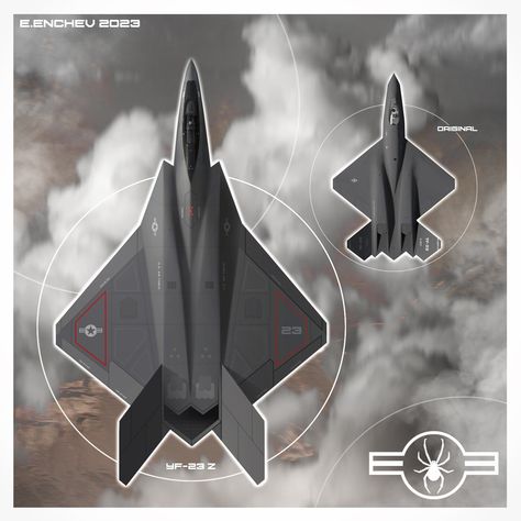 YF-23 inspired designs Aircraft Concept Art, Yf 23, Jet Fighter Pilot, Concept Vehicles Sci Fi, Stealth Aircraft, Space Ship Concept Art, Airplane Fighter, Air Fighter, Airplane Design