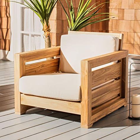 Exterior Sofa, Surreal Sunset, Cream Cushions, Outdoor Club, Teak Frame, Farmhouse Furniture, Teak Outdoor, Patio Sofa, Club Chair