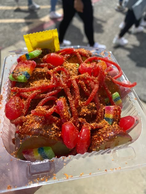 Snack Ideas Mexican, Spicy Snacks Aesthetic, Mexican Street Snacks, Mexican Candy Ideas, Chamoy Snacks, Chamoy Pickle Kit, Chamoy Pickles, Mexican Snacks To Sell, Mexican Snack Foods