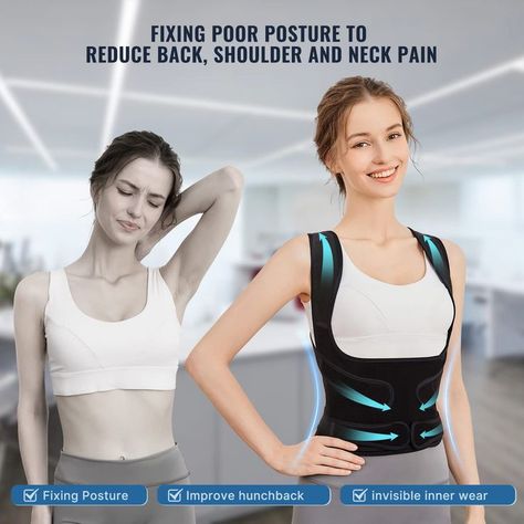 Say goodbye to discomfort and hello to confident posture with our Adjustable Posture Corrector! 🌟 Designed to alleviate back pain, straighten your spine, and enhance your overall well-being. ✅ Corrects Posture and Alleviates Back Pain ✅ Adjustable Straps for Personalized Comfort ✅ Comfortable and Discreet Under Clothing Click the link to shop now and embrace the confidence that comes with improved posture. #PostureCorrector #BackPainRelief #ConfidentYou Posture Correction Belt, Posture Corrector For Men, Posture Corrector For Women, Massage Dos, Back Posture Corrector, Spine Pain, Back Brace, Posture Support, Upper Back Pain