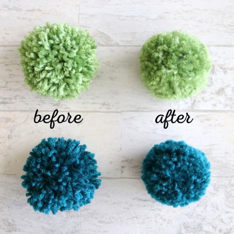 This secret trick to making fluffy pom poms only takes a couple minutes and makes all the difference. Knowing how to make pom poms extra fluffy will give your pom pom crafts that wow factor. See the full pom pom video tutorial! #diypompoms #fluffypompoms #howtomakepompoms #pompomtutorial #pompom #pompoms #videotutorial #diytutorial #diycrafts #pompomcrafts Diy Yarn Pom Pom, Make Pom Poms, Fluffy Pom Poms, Pompon Diy, Pom Pom Tutorial, Pom Pom Animals, Diy Gifts To Make, Pom Crafts, Diy Pom Poms