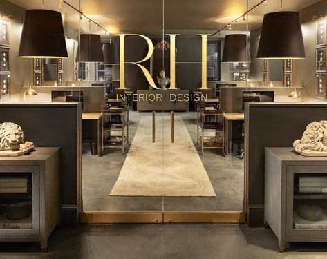 The Interior Design Firm- ELLEDecor.com #interiordesignfirms Restoration Hardware Interior Design, Rh Interior Design, Restoration Hardware Store, Restauration Hardware, Hardware Interior Design, Retail Concepts, Rh Modern, Rooftop Restaurant, Retail Experience