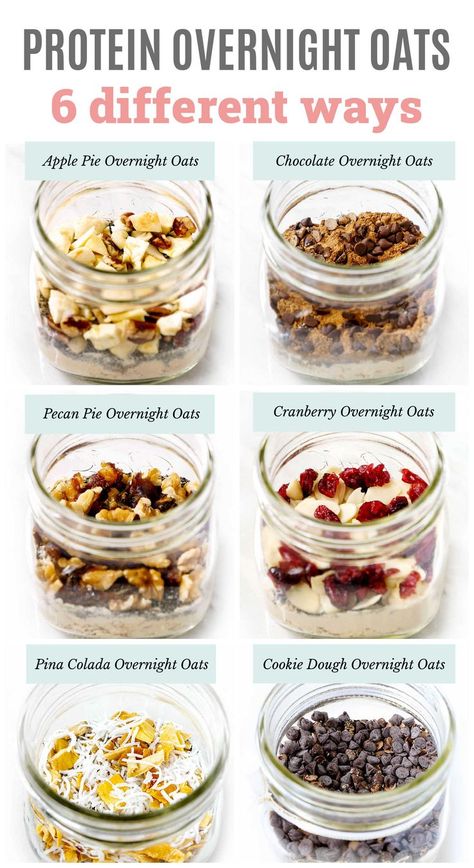 Overnight Oats With Oat Bran, Over Night Oats With Vanilla Protein Powder, Meal Prep Overnight Oats Healthy, Over Night Oats Protein Powder, Overnight Oats Layers, Gastric Bypass Overnight Oats, Overnight Oats In A Jar High Protein, Bariatric Overnight Oats Healthy, Overnight Oats Prep For The Week