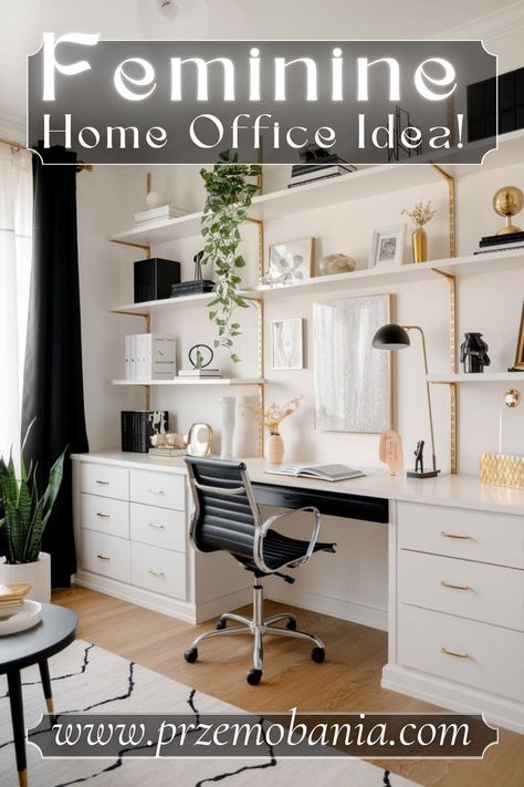 Design a feminine home office by blending elegance and coziness. 🌸✨ Use a cozy home office setup with soft lighting, feminine office decor, and a vintage touch. 🪑🌿 Add chic home office elements like decorative storage boxes and plush cushions. 🧺✨ Consider a cottage style office for a charming atmosphere. 🌿🕰️ This space should inspire productivity while feeling warm and inviting. #feminineoffice #cozyhomeoffice #vintageofficeaesthetic #cottageoffice #chichomeoffice #feminineofficedecor Cottage Style Office, Scandi Boho Interior, Feminine Home Office, Home Office Decor For Women, Feminine Home Office Ideas, Feminine Office Decor, Cottage Office, Chic Workspace, Chic Home Office