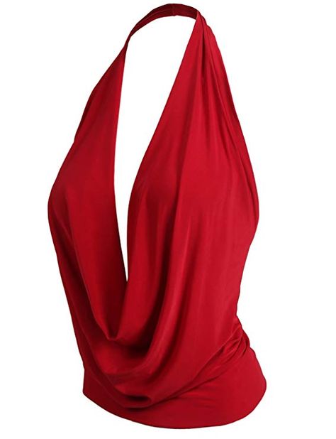 Low Cut Halter Top, Halter Top Dresses, Chiffon Fashion, Backless Top, Halter Tops, Cut Shirts, Amazon Women, Deep V Neck, Fashion Advice