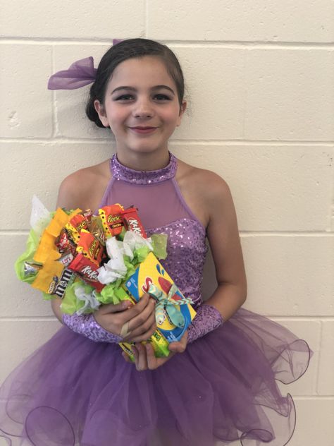 Gymnastics Competition, Dance Recital, Candy Bouquet, Gift Baskets, Small Gifts, Flowers Bouquet, Dancer, Flower Arrangements, Flower Girl Dresses