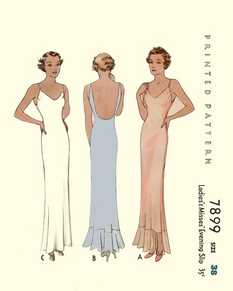 Vintage Evening Slip Dress Pattern PDF Size 12 - Etsy UK Dress Fashion Drawing, Slip Dress Fashion, 1950’s Dress, Slip Dress Pattern, Dog Coat Pattern, Simplicity Patterns Dresses, Simplicity Dress, Bias Cut Dress, Retro Costume