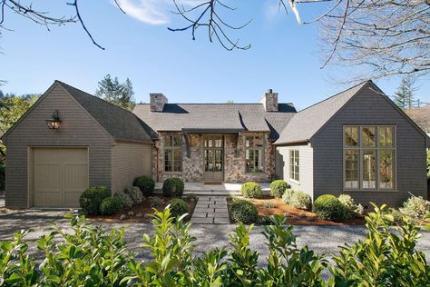 Bay Area designer Wendy Posard designed 25 Sir Francis Drake Blvd. in Ross, a newly constructed custom home listed for $2.995 million. L Shaped Ranch, U Shaped Houses, Sir Francis Drake, Francis Drake, Ranch Remodel, House Plans One Story, Ranch House Plans, Remodel Bedroom, Story House