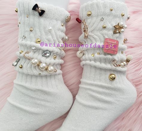 Junk Socks With Charms, Charm Socks, Junk Socks, Sock Party, Baby Ultrasound Pictures, Bling Socks, Socks Party, Homecoming Week