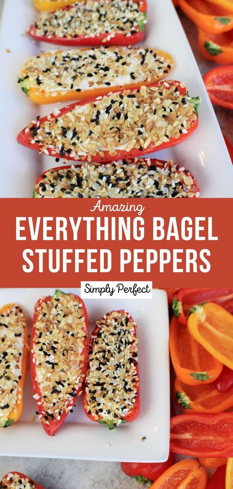 Everything Bagel Stuffed Peppers, Cucumber Cream Cheese And Everything Bagel Seasoning, Recipe With Everything Bagel Seasoning, What To Make With Everything Bagel Seasoning, Bell Pepper With Cream Cheese Snack, Everything Bagel Stuffed Mini Peppers, Everything Bagel Bell Pepper, Peppers With Cream Cheese And Everything Bagel Seasoning, Everything Bagel Seasoning Recipes Keto