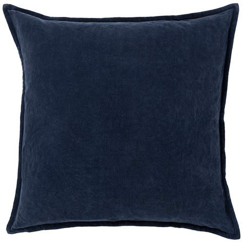 Surya Cotton Velvet Navy 22" Square Decorative Throw Pillow - #91H36 | Lamps Plus Navy Throw Pillows, Navy Throw, Navy Pillows, Blue Pillow Covers, Velvet Pillow, Velvet Throw, Velvet Pillow Covers, Velvet Throw Pillows, Cotton Throws