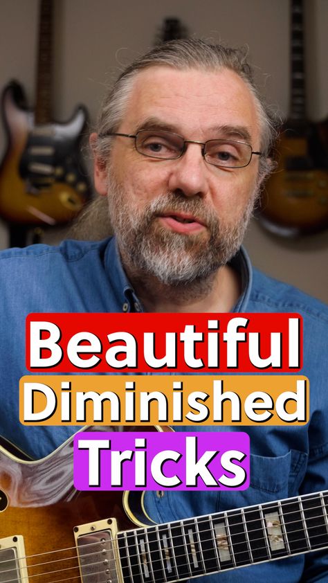 3 Beautiful Diminished Tricks For Jazz Chords  #guitar Jazz Chords, Chords Guitar, Guitar Theory, Guitar Lessons Tutorials, Basic Guitar Lessons, Music Theory Guitar, Guitar Lessons Songs, Guitar Chords And Lyrics, Guitar Practice