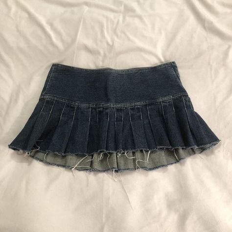 adorable vintage denim pleated mini skirt ☆ - brand... - Depop Denim Pleated Mini Skirt, Denim Pleated Skirt, Pleated Denim Skirt, Clothing Board, Pleated Denim, Thrift Haul, Making Stuff, Skirt Fits, Rich Man