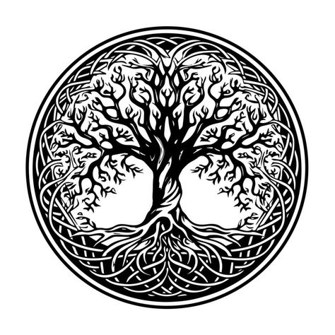 Celtic Tree Tattoos, Scandinavian Illustration, Ornament Tattoo, Scandinavian Tattoo, Life Sketch, Cartoon Drawings Of Animals, Celtic Tattoo, Celtic Culture, Celtic Tree Of Life