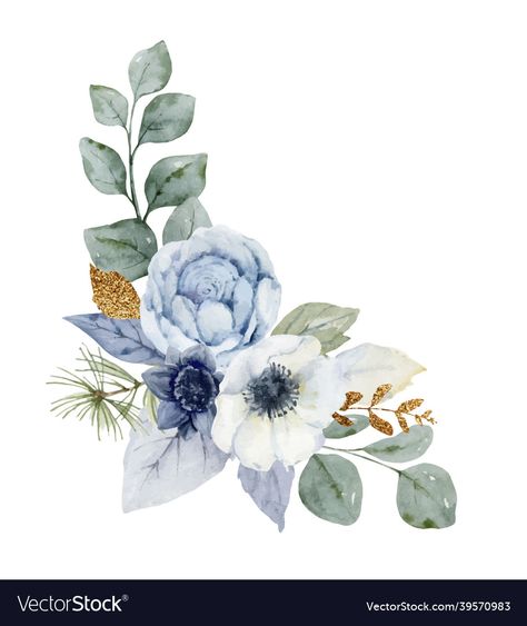 Wedding Sculpture, Dusty Blue Flowers, Boho Wedding Photography, Flower Background Design, Watercolor Vector, Azul Serenity, Blood Drop, Branch Vector, Floral Cards Design