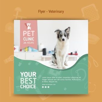 Vet Design, Pet Advertising, Flyer Free, Dog Salon, Pet Boarding, Pet Clinic, Landing Page Template, Dog Poster, Healthy Pets