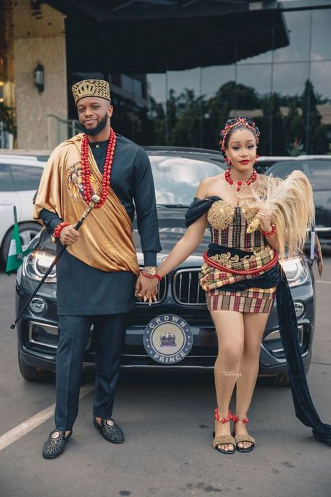 Igbo Groomsmen Attire, First Outing For Igbo Traditional Marriage, Igbo Bride Traditional Weddings, Igbo Wedding Dress, Nigerian Traditional Dresses, Igbo Traditional Wedding, Igbo Bride, African Bridal Dress, Igbo Wedding