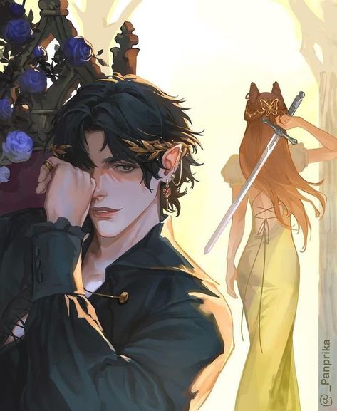 Jurdan by  🎨: @_Panprika Cardan Fan Art, The Folk Of The Air Fan Art, Cardan Greenbriar And Jude Duarte, The Cruel Prince Fan Art, Romance Fanart, Ashley Perez, Jude And Cardan, Cardan Greenbriar, Jude Duarte